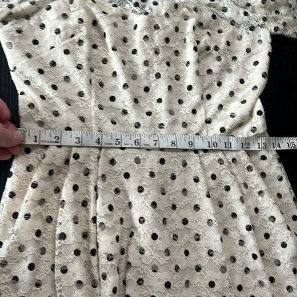 Betsey Johnson Cream and Black Lace Polka Dot Dress - Picture 5 of 9